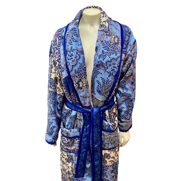 Free People Intimately In Your Dream Robe Purple Paisley Size XS - Picture 11 of 15